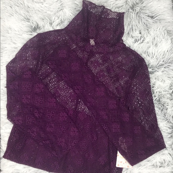 Free People Sheer Lace Turtleneck FREE SHIPPING - Picture 5 of 6